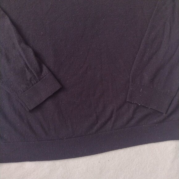 J. Ferrar Mens 100% Wool Sweater XL Vintage Black Collared Preppy Pullover - Picture 5 of 7